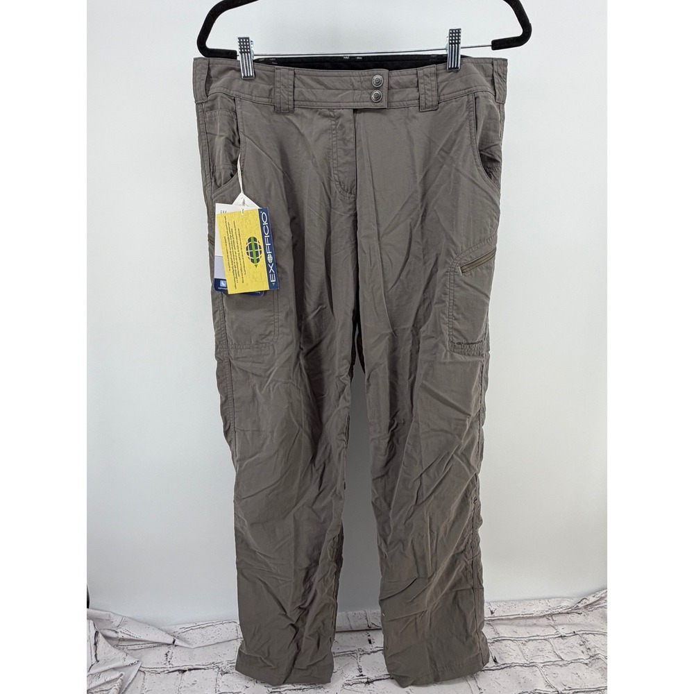 NEW ExOfficio Nomad Roll-Up Pants Womens 10 Slate Grey Hiking Cargo